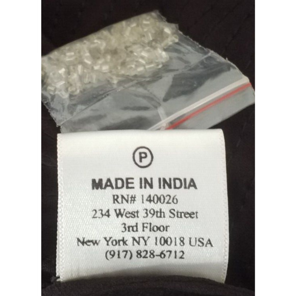 Parker Silk Beaded Sleeveless V Neck Faux Wrap Top Medium Black Boho - Picture 6 of 6